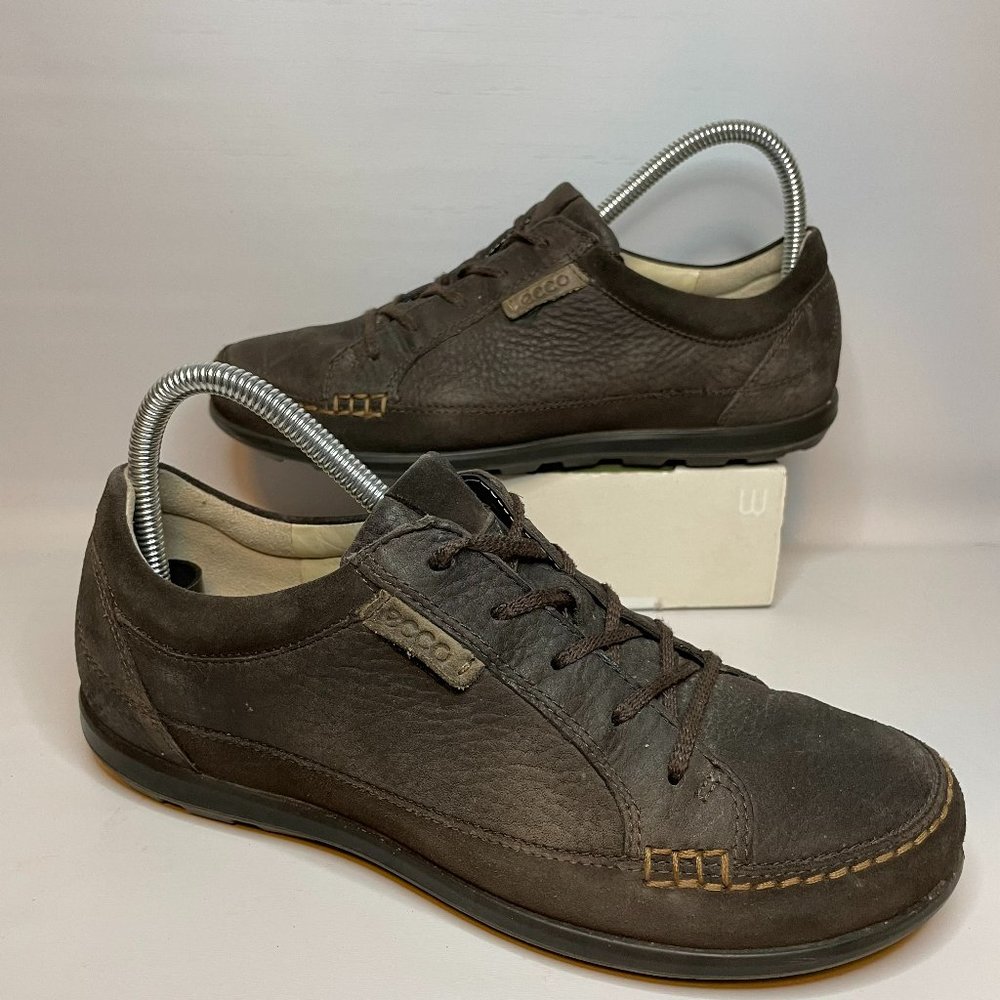Ecco Cayla Brown Leather Skater Lace Up Womens Shoes Women's Size 39 8-8.5